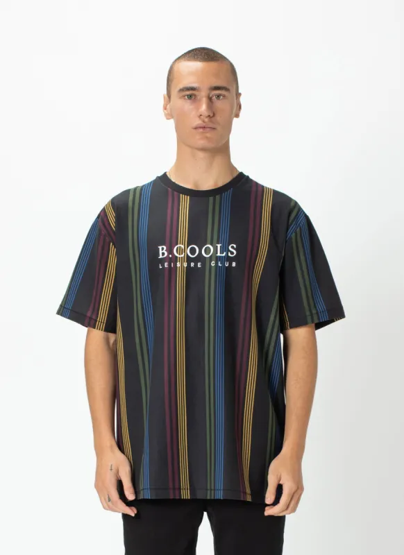 Leisure Club Tee Black Stripe sold by Barney Cools
