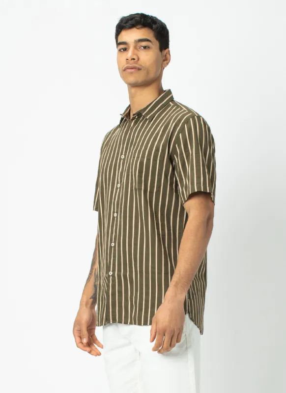 Holiday Short-Sleeve Shirt Army Stripe - Sale sold by Barney Cools