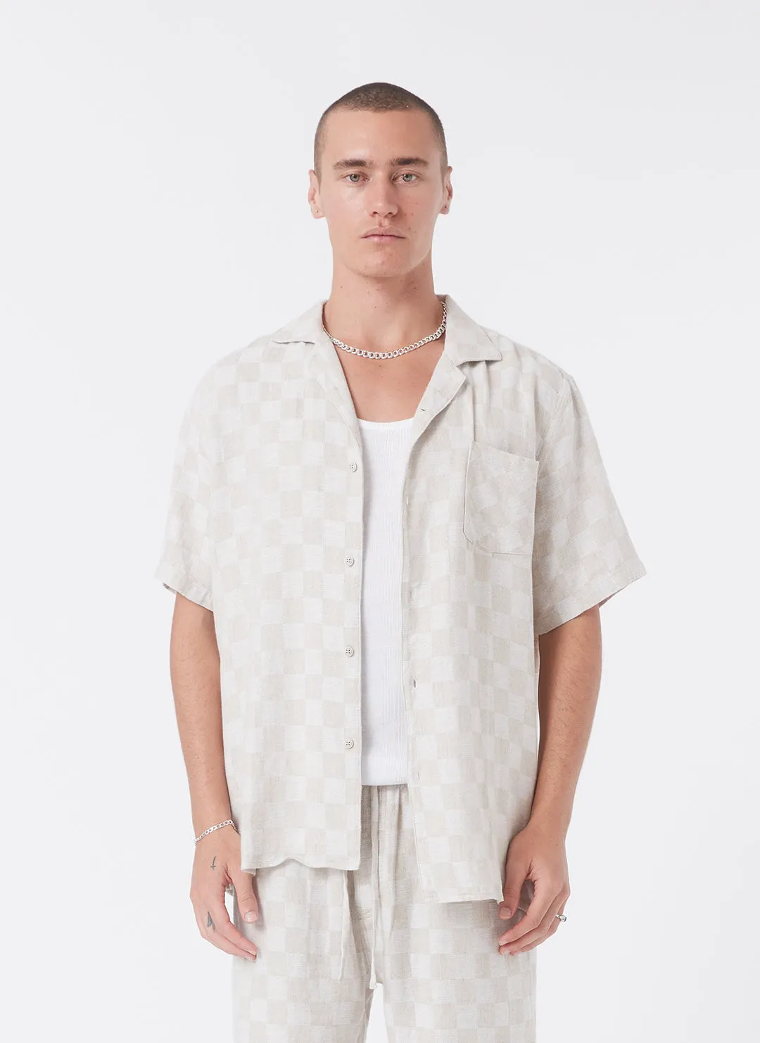 Resort Shirt Linen Checker sold by Barney Cools
