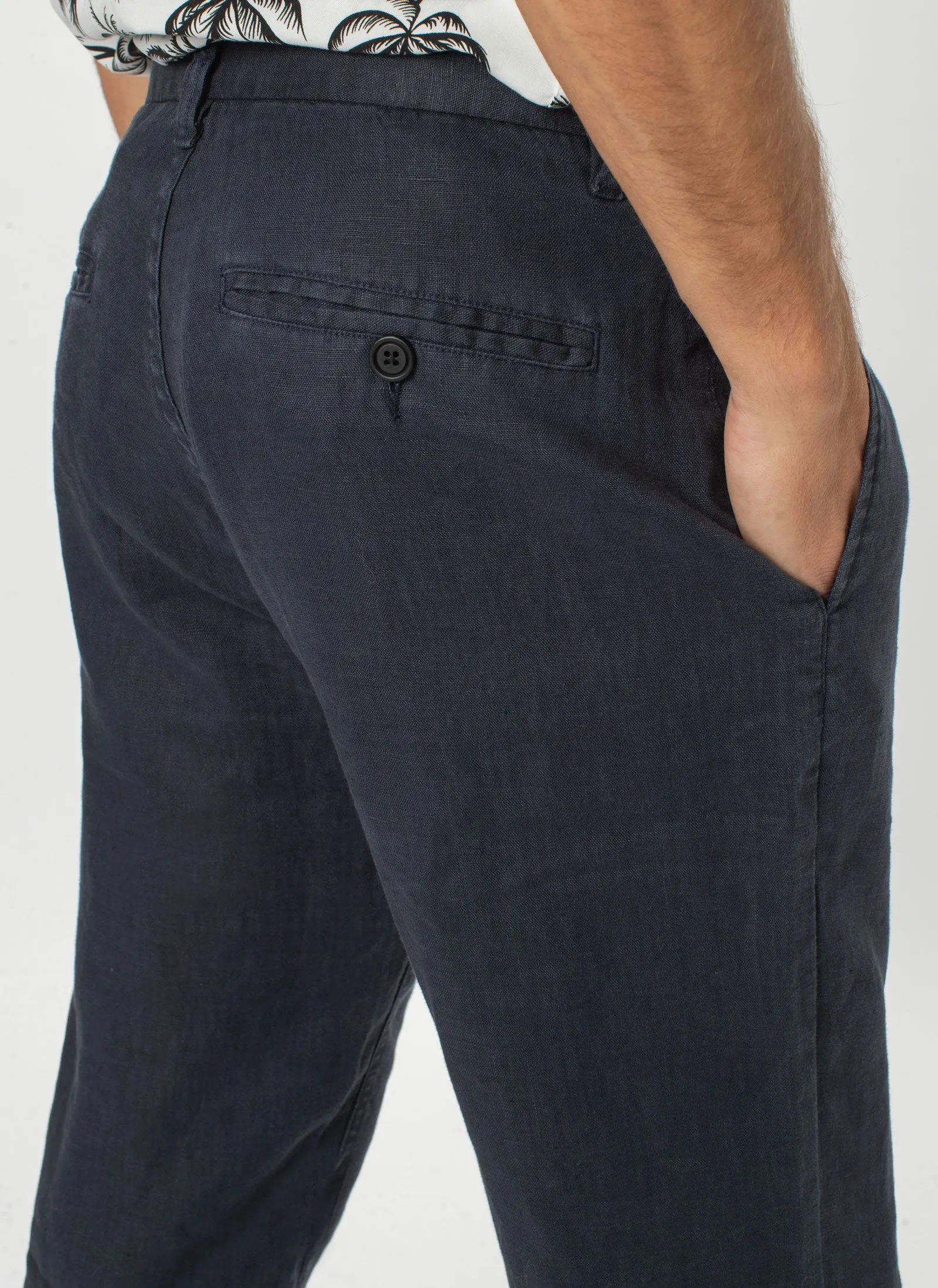 B.Relaxed Pant Navy Linen sold by Barney Cools product image thumbnail 5