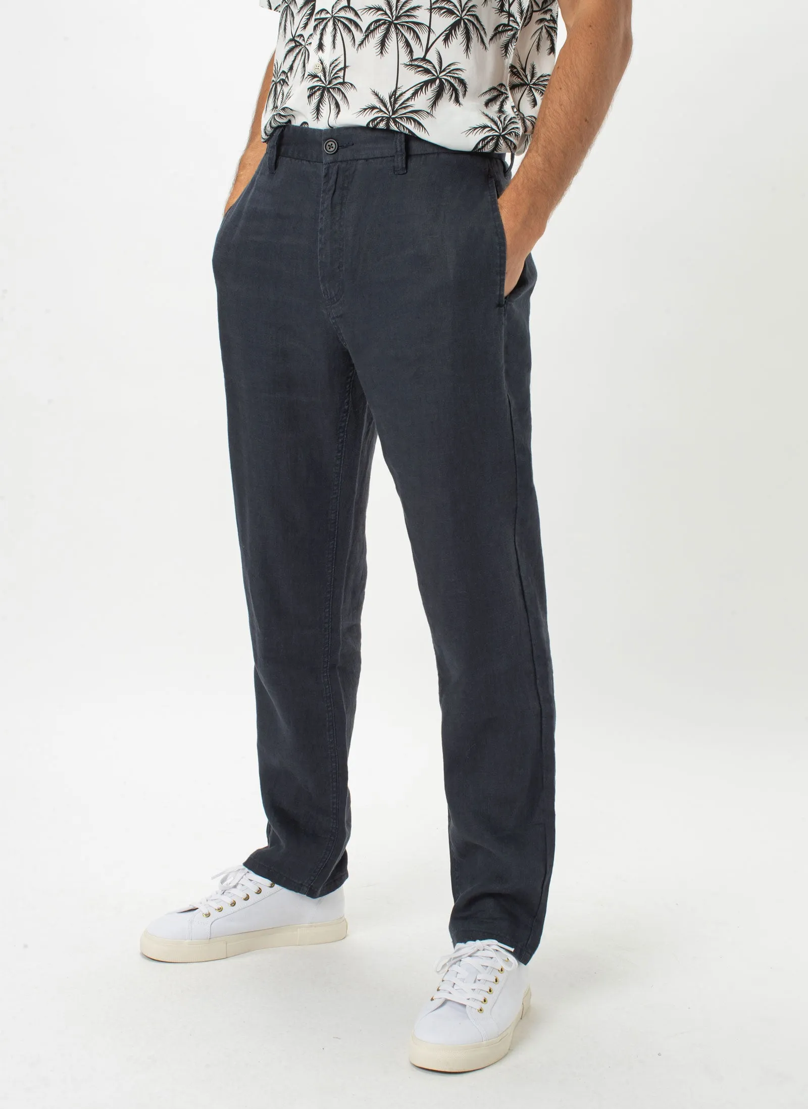 B.Relaxed Pant Navy Linen sold by Barney Cools product image thumbnail 4
