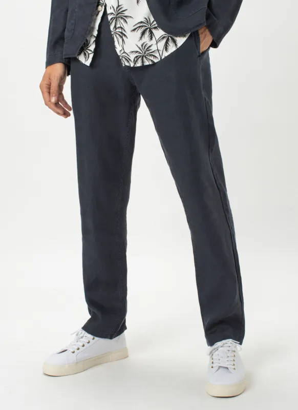 B.Relaxed Pant Navy Linen sold by Barney Cools
