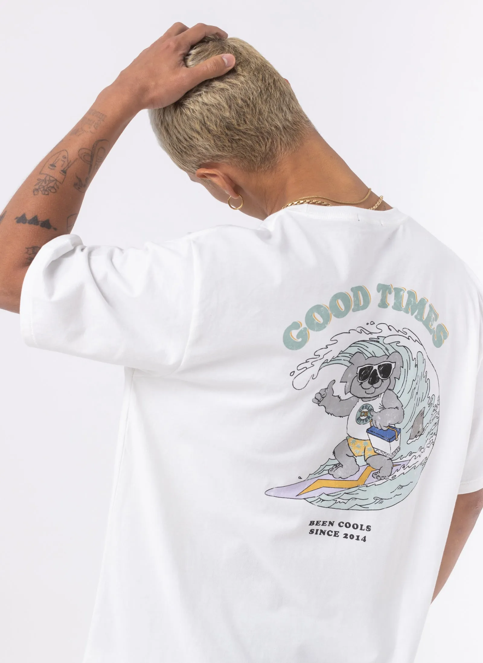 Good Times Tee White sold by Barney Cools product image thumbnail 4