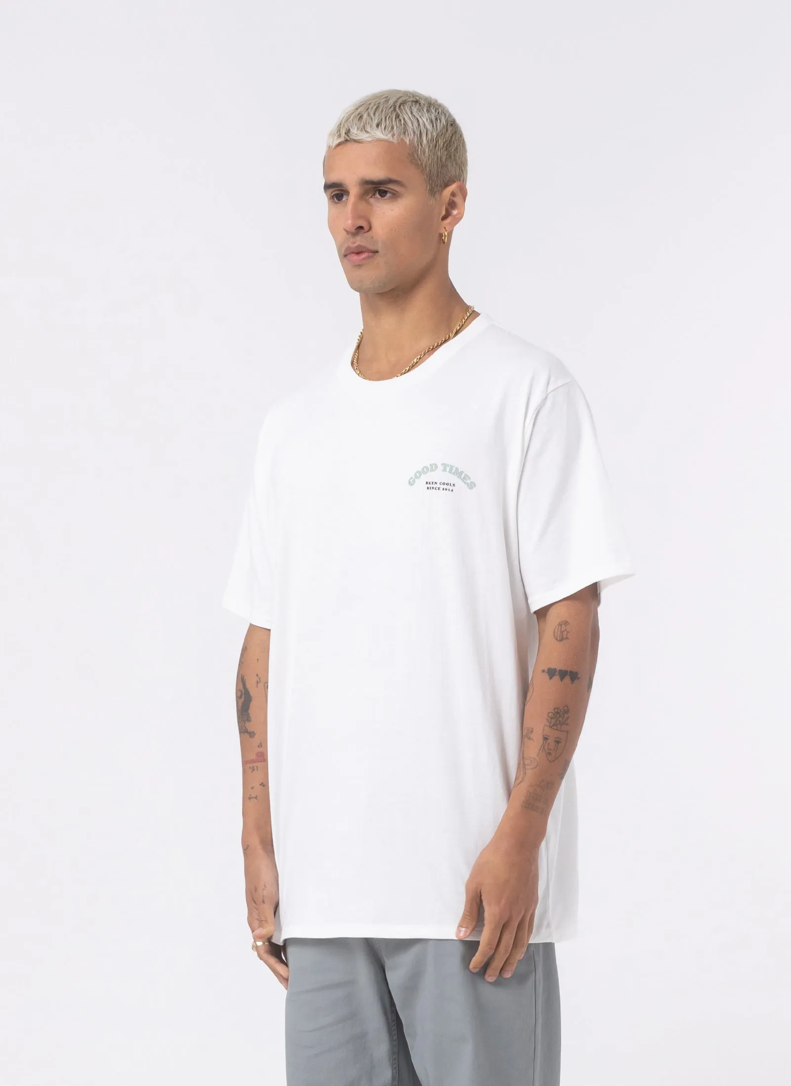 Good Times Tee White sold by Barney Cools product image thumbnail 3