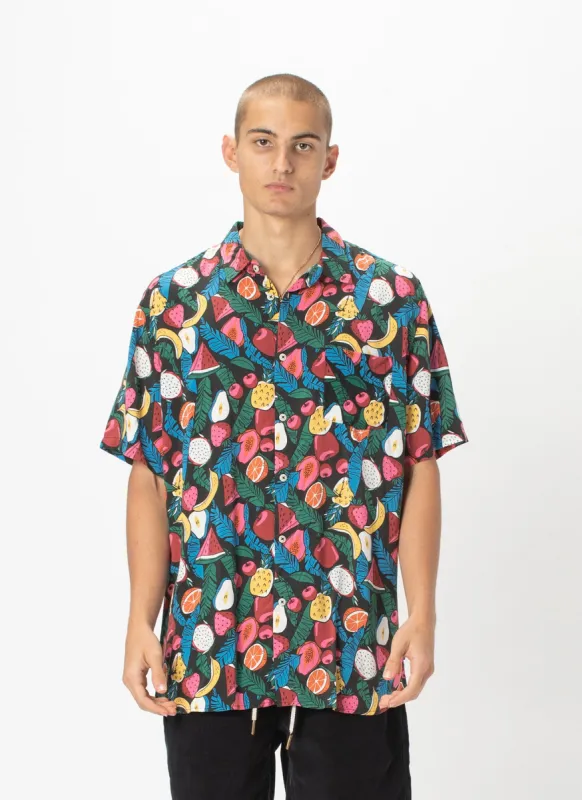 Holiday Short-Sleeve Shirt Black Fruits - Sale made by Barney Cools