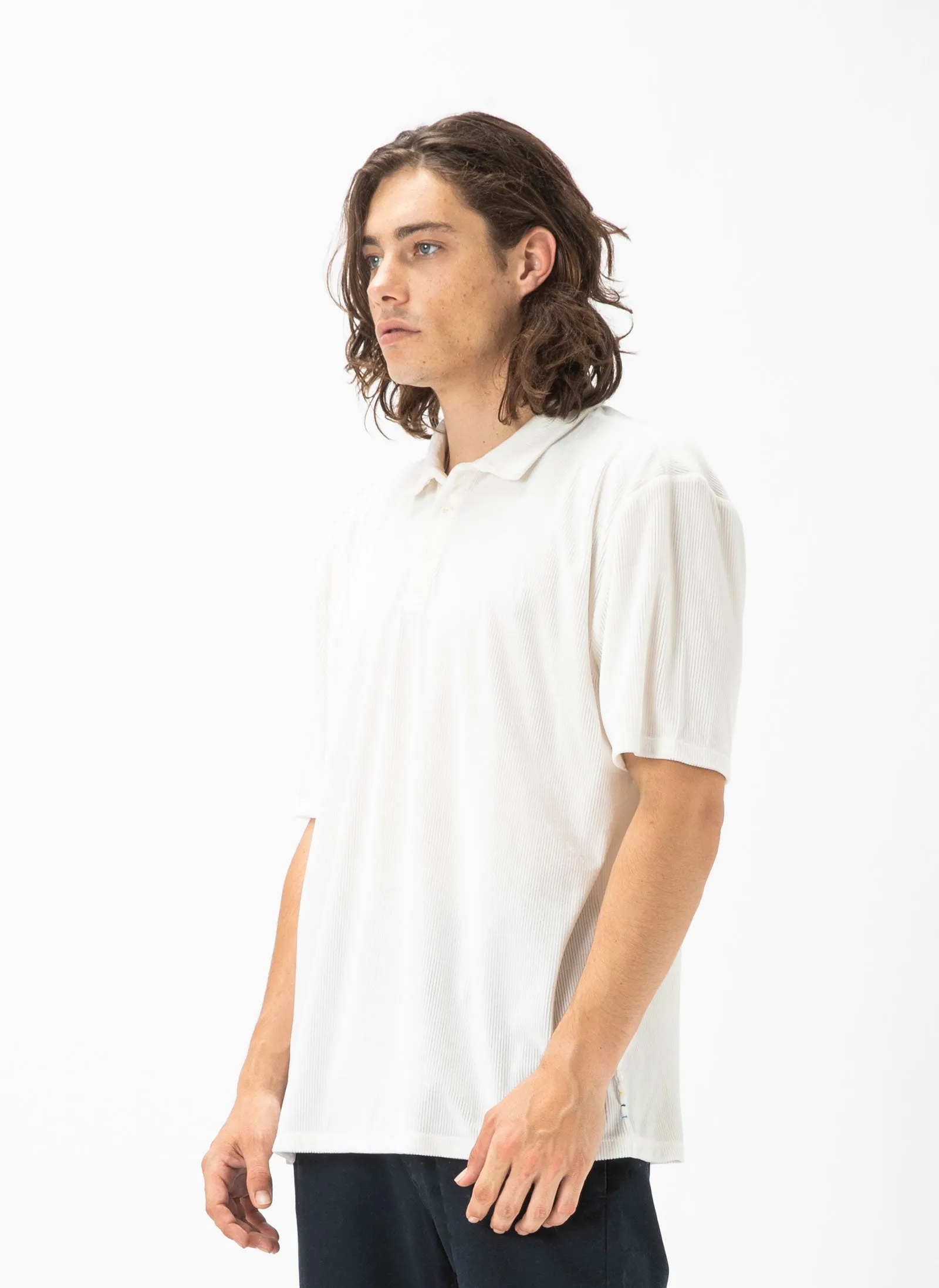 Velour Cord Polo White sold by Barney Cools product image thumbnail 5