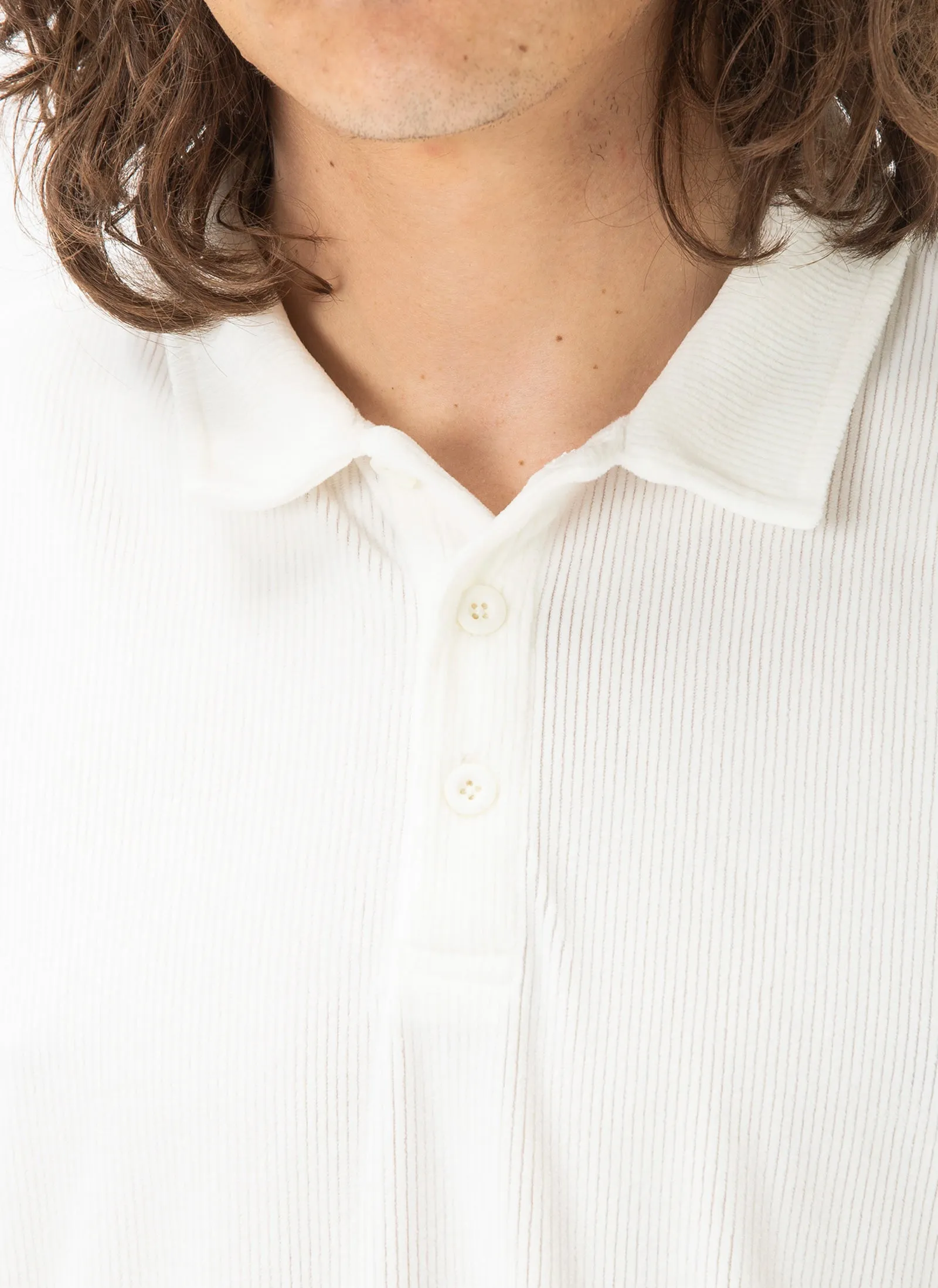 Velour Cord Polo White sold by Barney Cools product image thumbnail 3