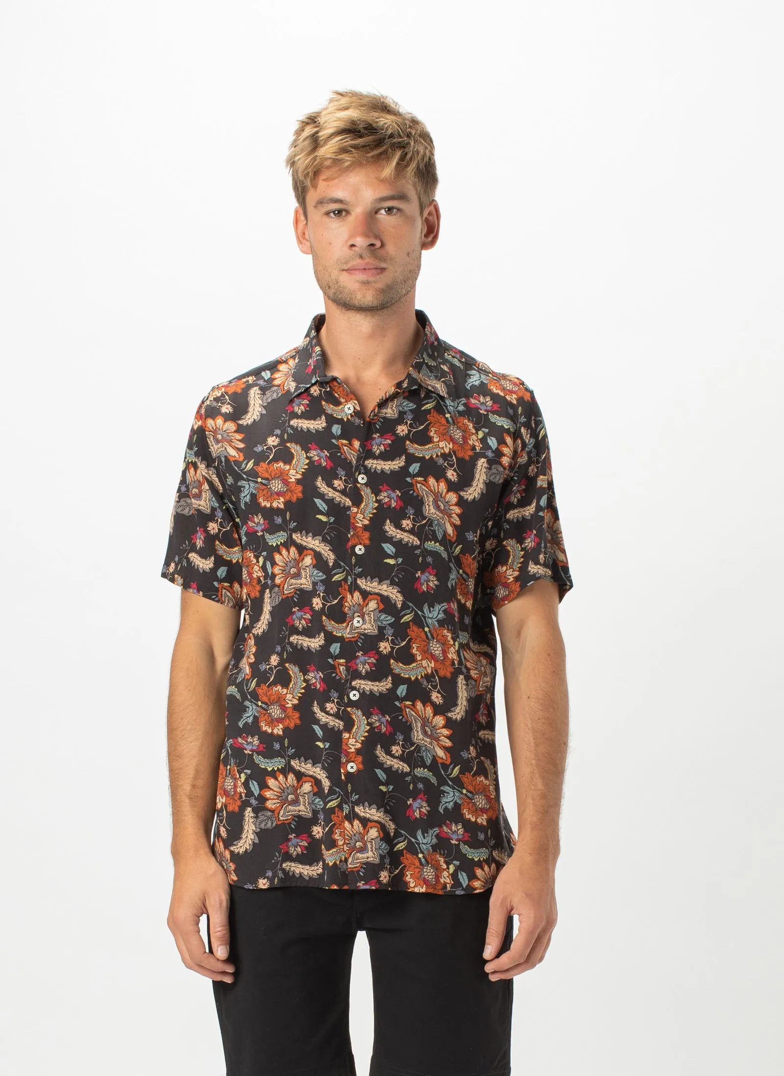 Holiday Short-Sleeve Shirt Black Boho sold by Barney Cools