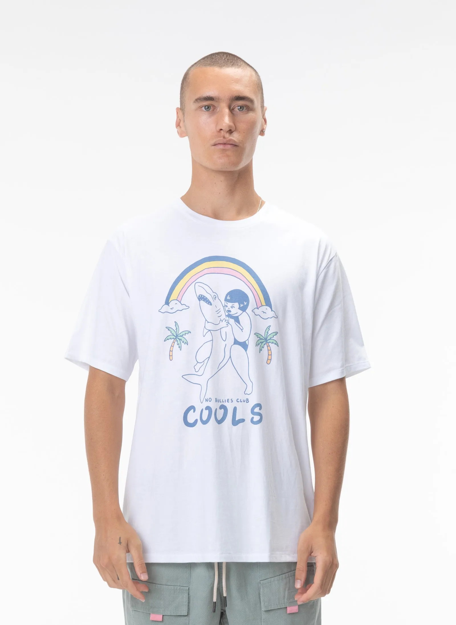 No Bullies Tee White sold by Barney Cools