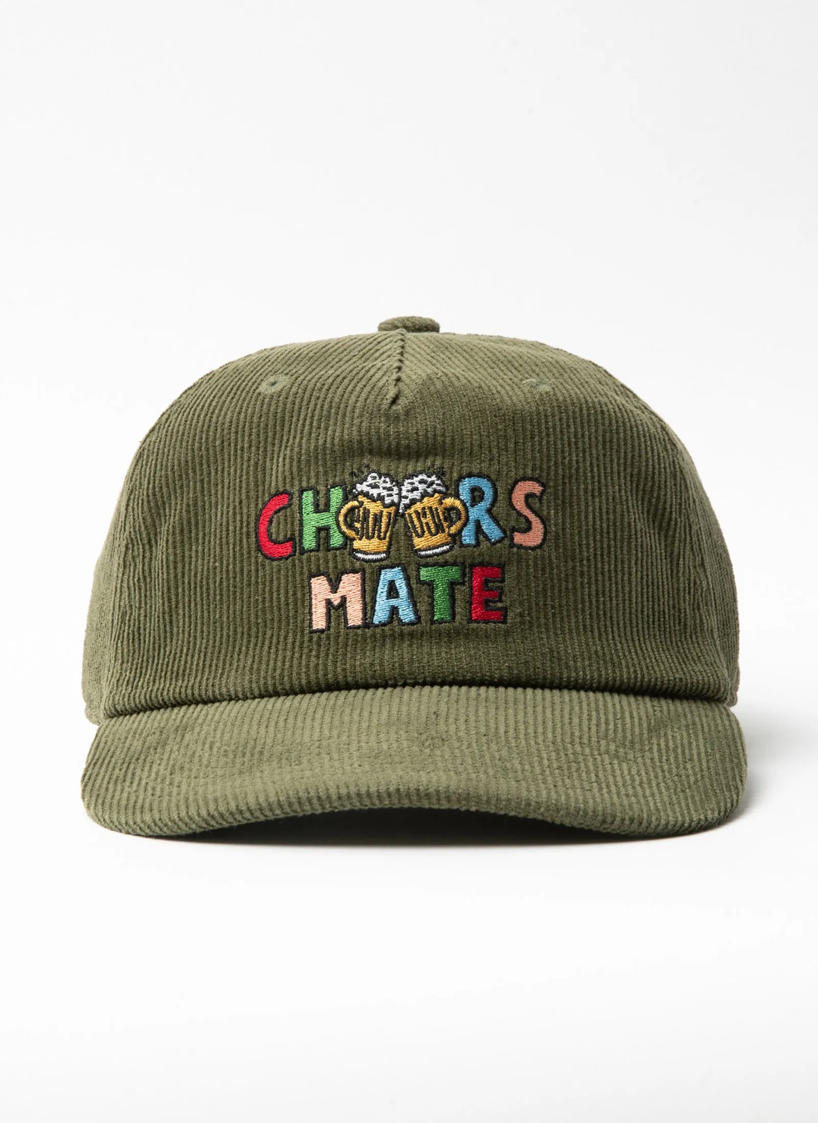 Cheers Mate 5-Panel Olive Cord sold by Barney Cools