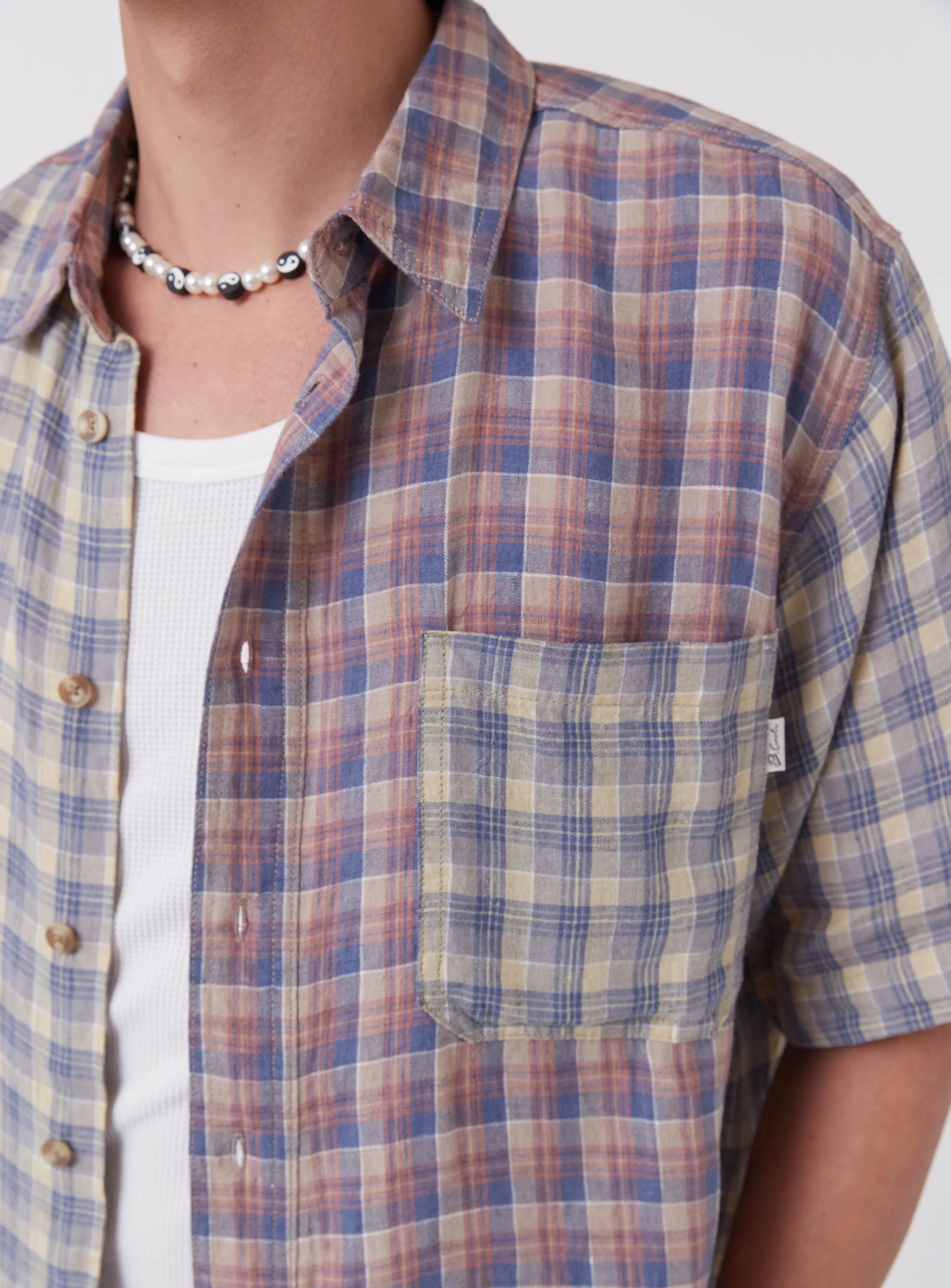 Homie Shirt Linen Plaid sold by Barney Cools product image thumbnail 3