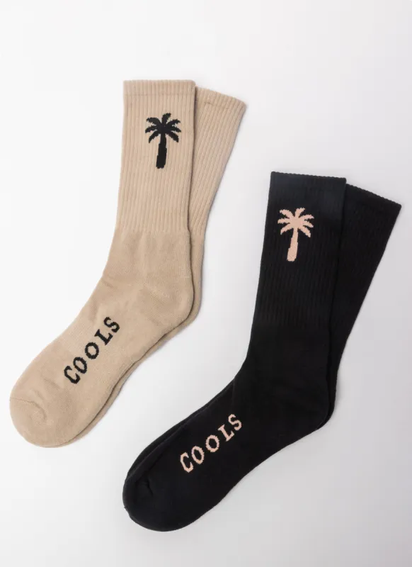 2-Pack Socks Camel/Black sold by Barney Cools