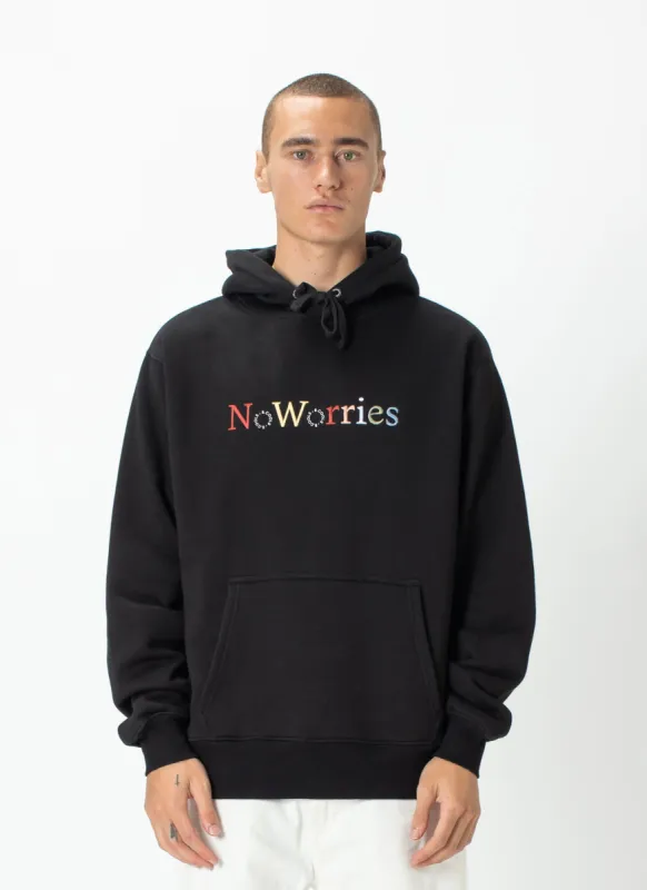 No Worries Hood Fleece Black sold by Barney Cools