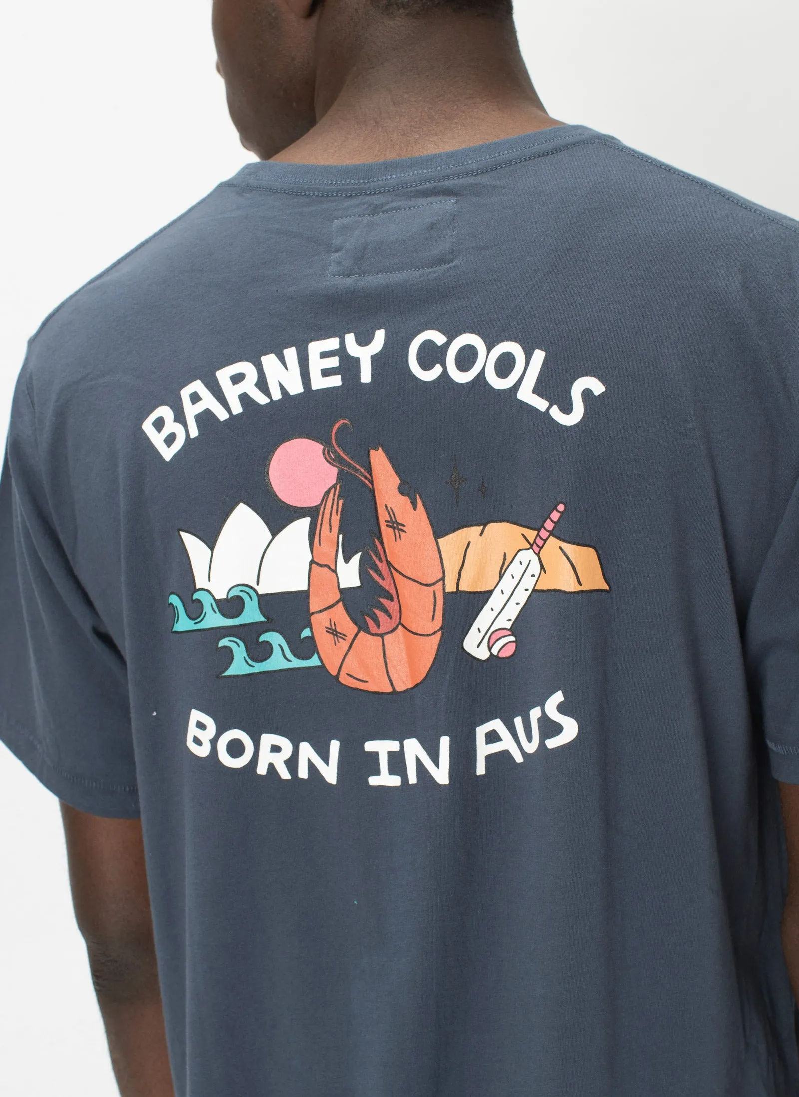 Born In Aus Tee Navy sold by Barney Cools