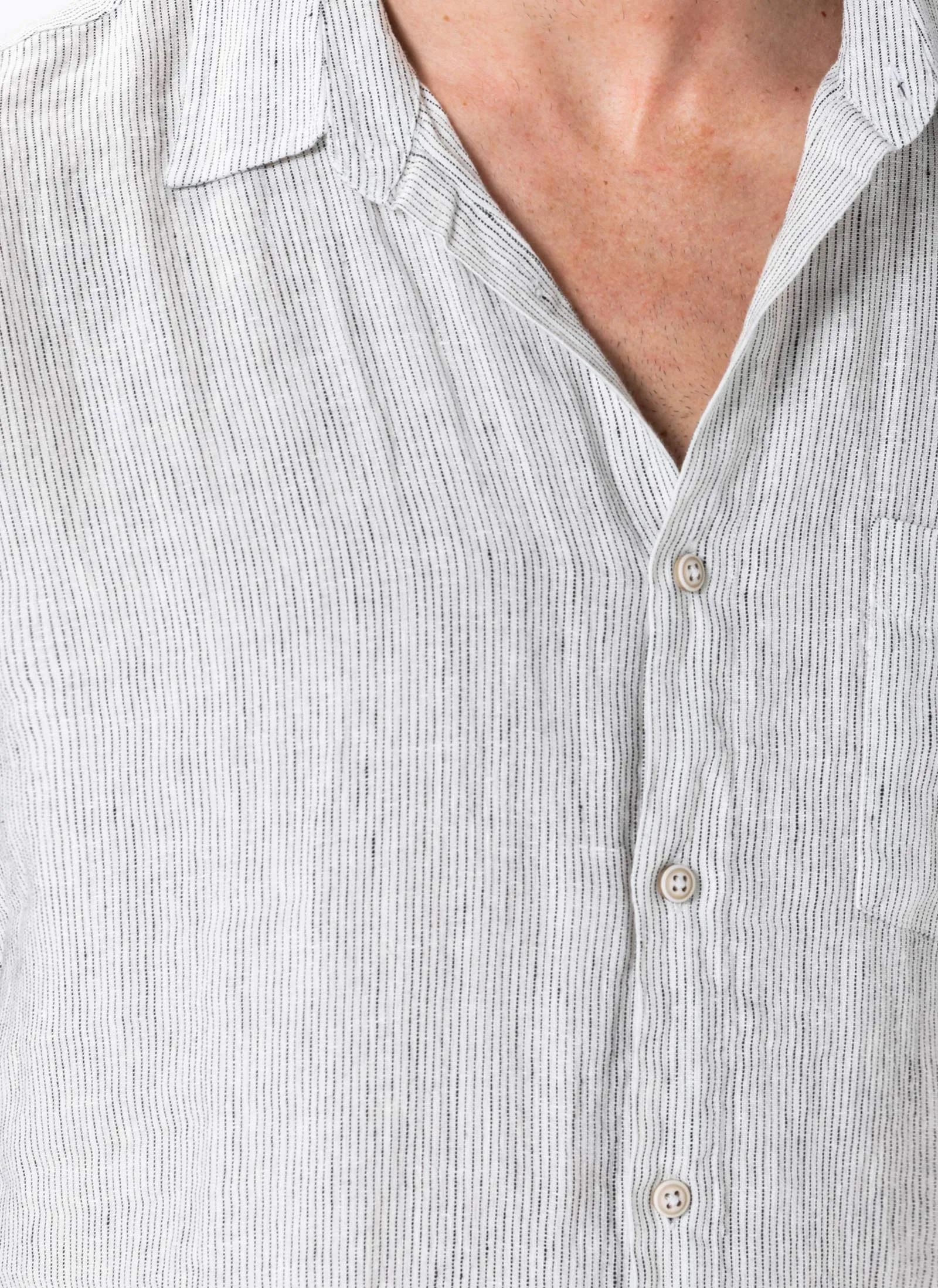 Holiday Linen Shirt White Stripe sold by Barney Cools product image thumbnail 2