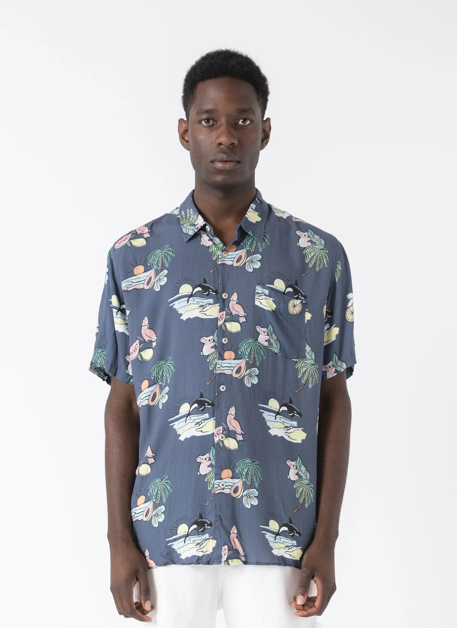 Holiday Shirt Navy Tropic sold by Barney Cools