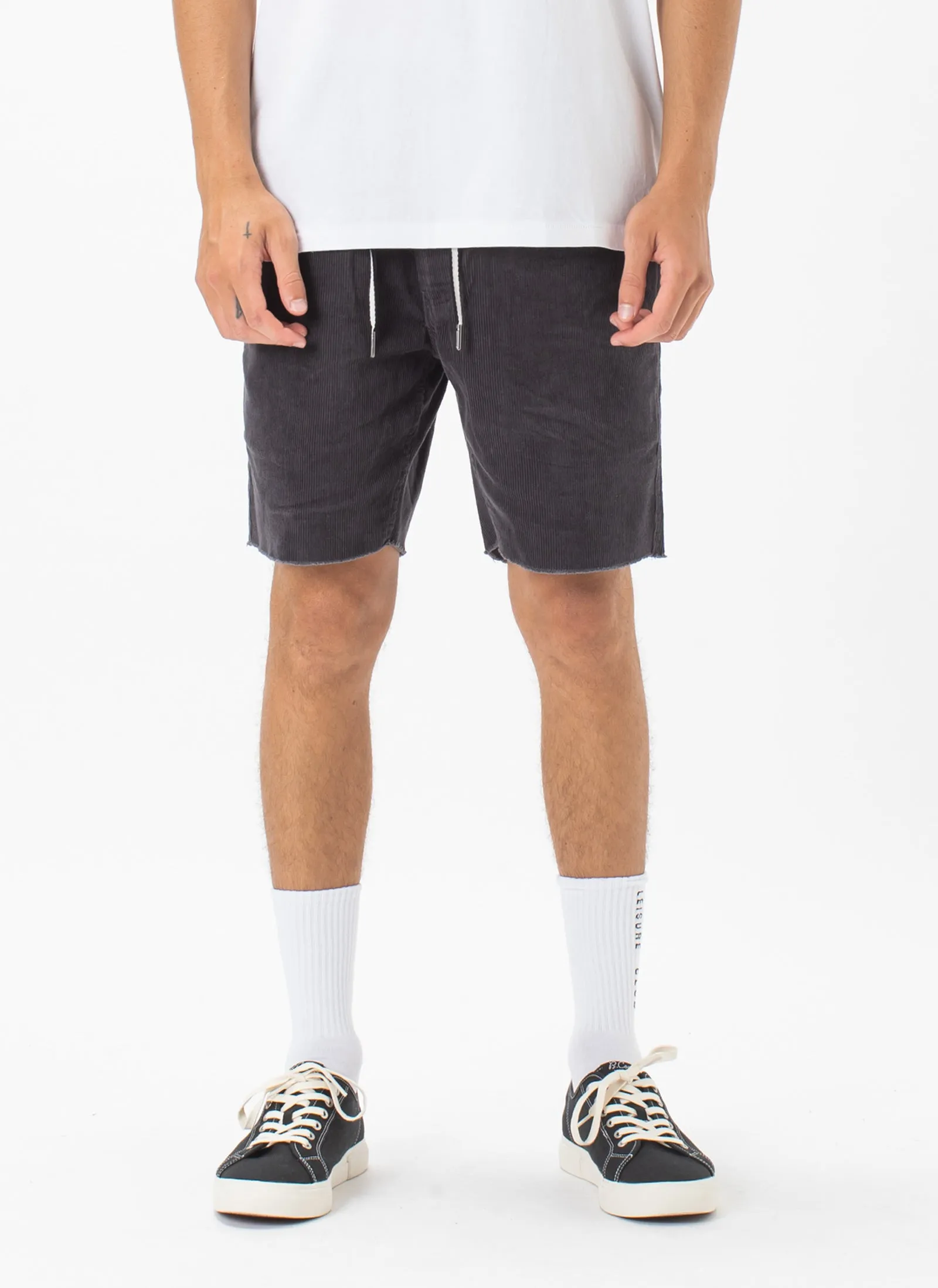 B.Relaxed Short Washed Black Corduroy sold by Barney Cools