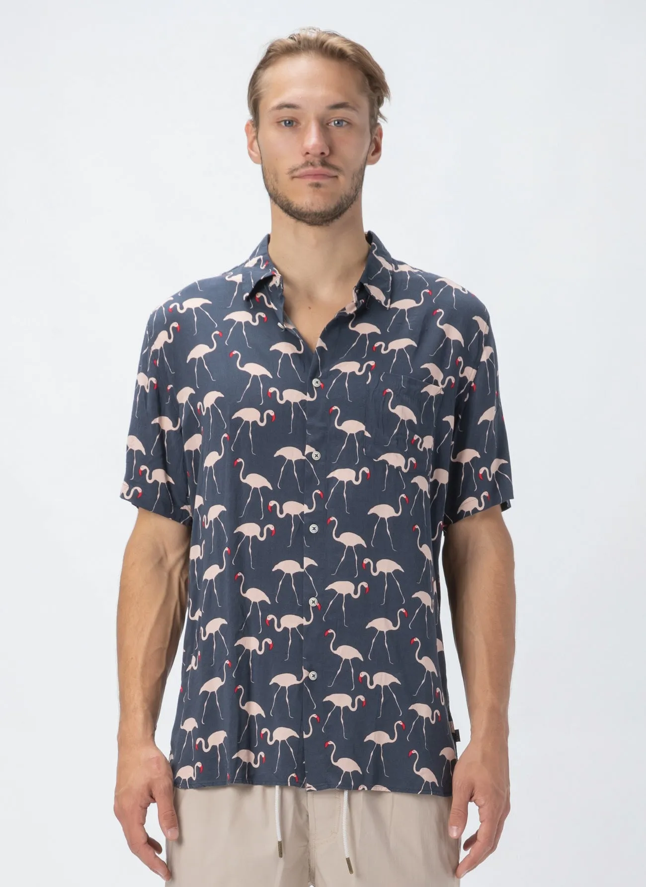 Holiday Short-Sleeve Shirt Flamingo sold by Barney Cools