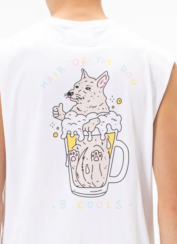 Dog Muscle Tee White sold by Barney Cools