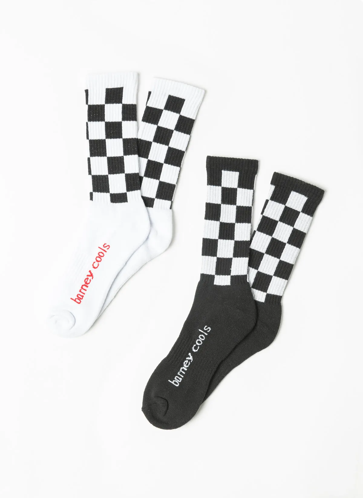 BC 2 Pack Socks White/Black Checkerboard sold by Barney Cools