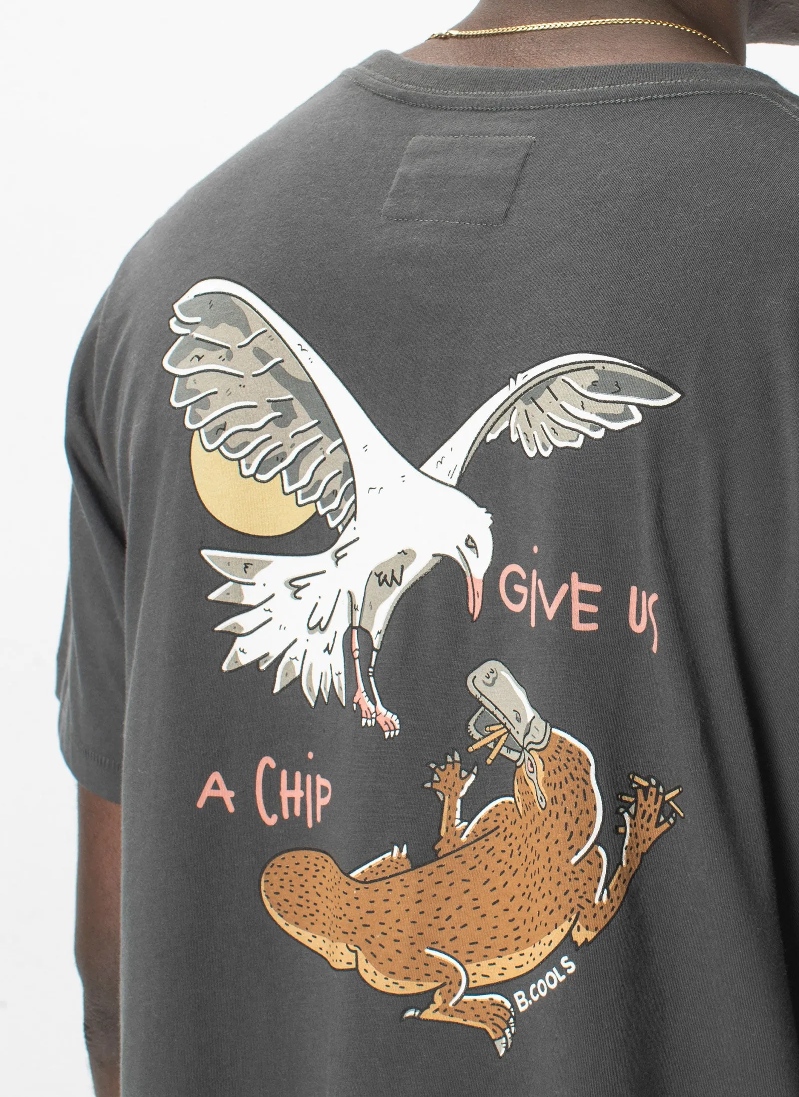 Give Us A Chip Tee Pigment Black sold by Barney Cools product image thumbnail 2