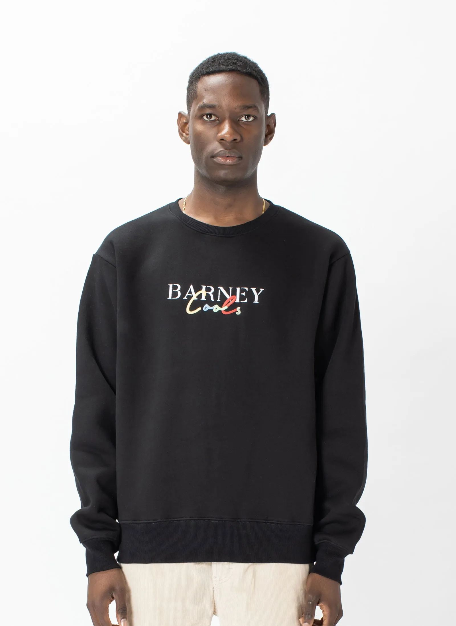 Colour Script Crew Fleece Black sold by Barney Cools