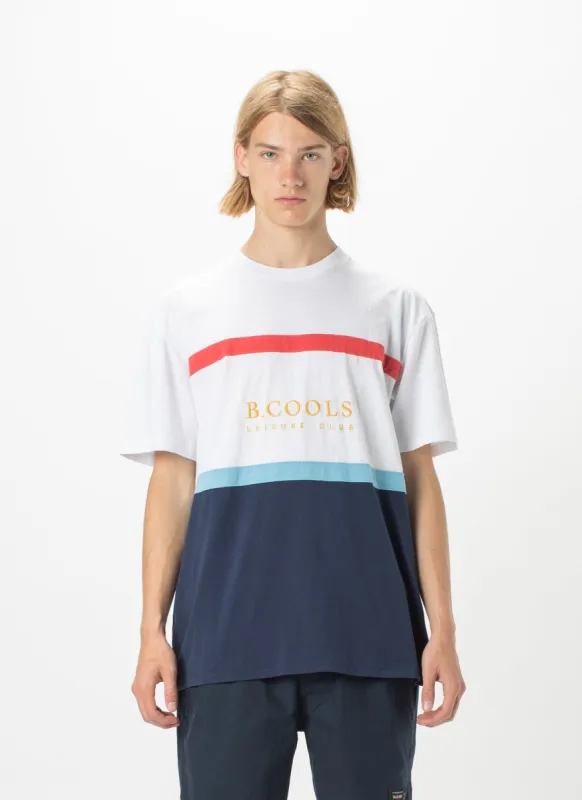 Leisure Club Heritage Tee Navy Panel sold by Barney Cools