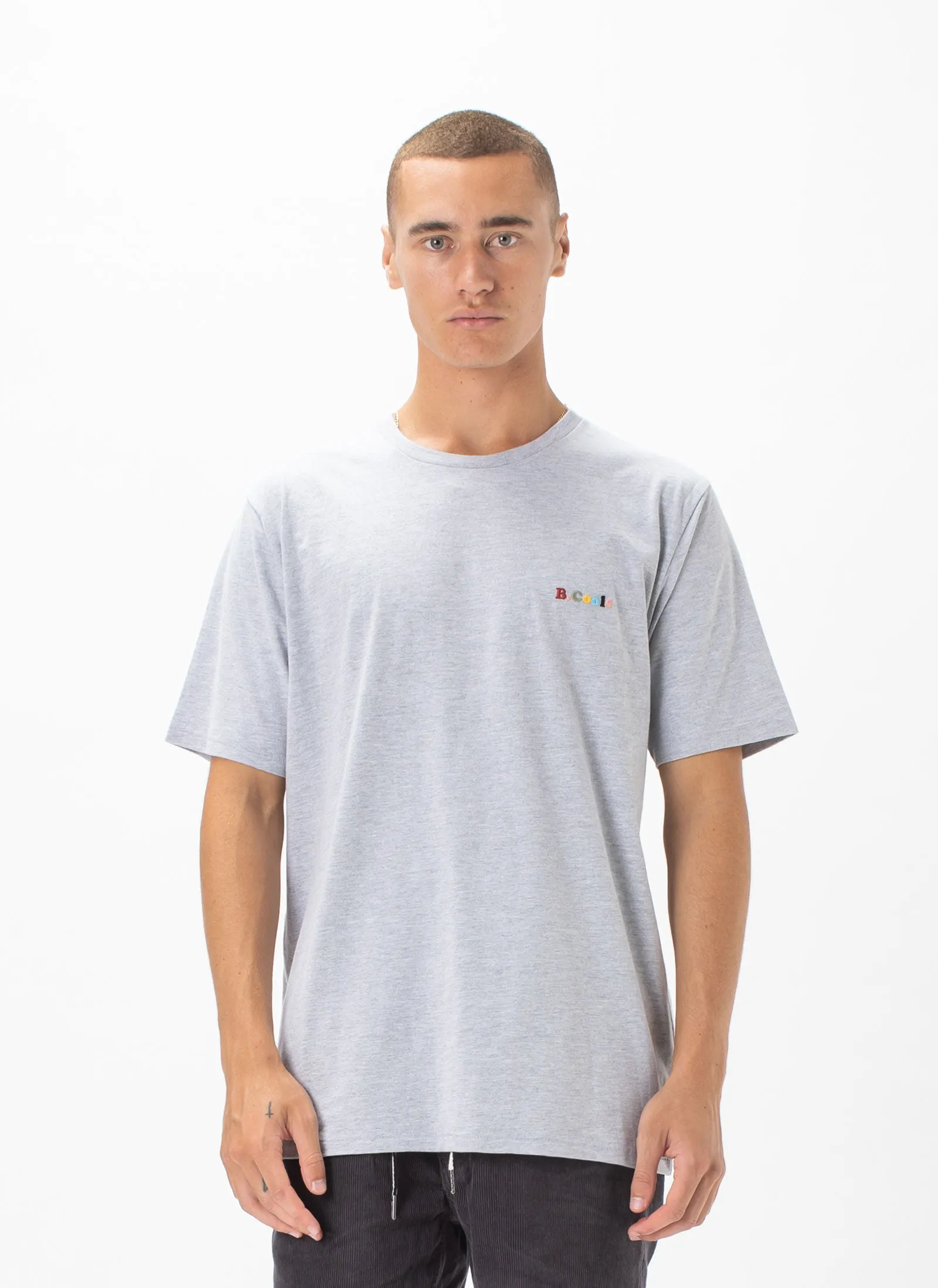 B.Cools Retro Embro Tee Grey Melange sold by Barney Cools