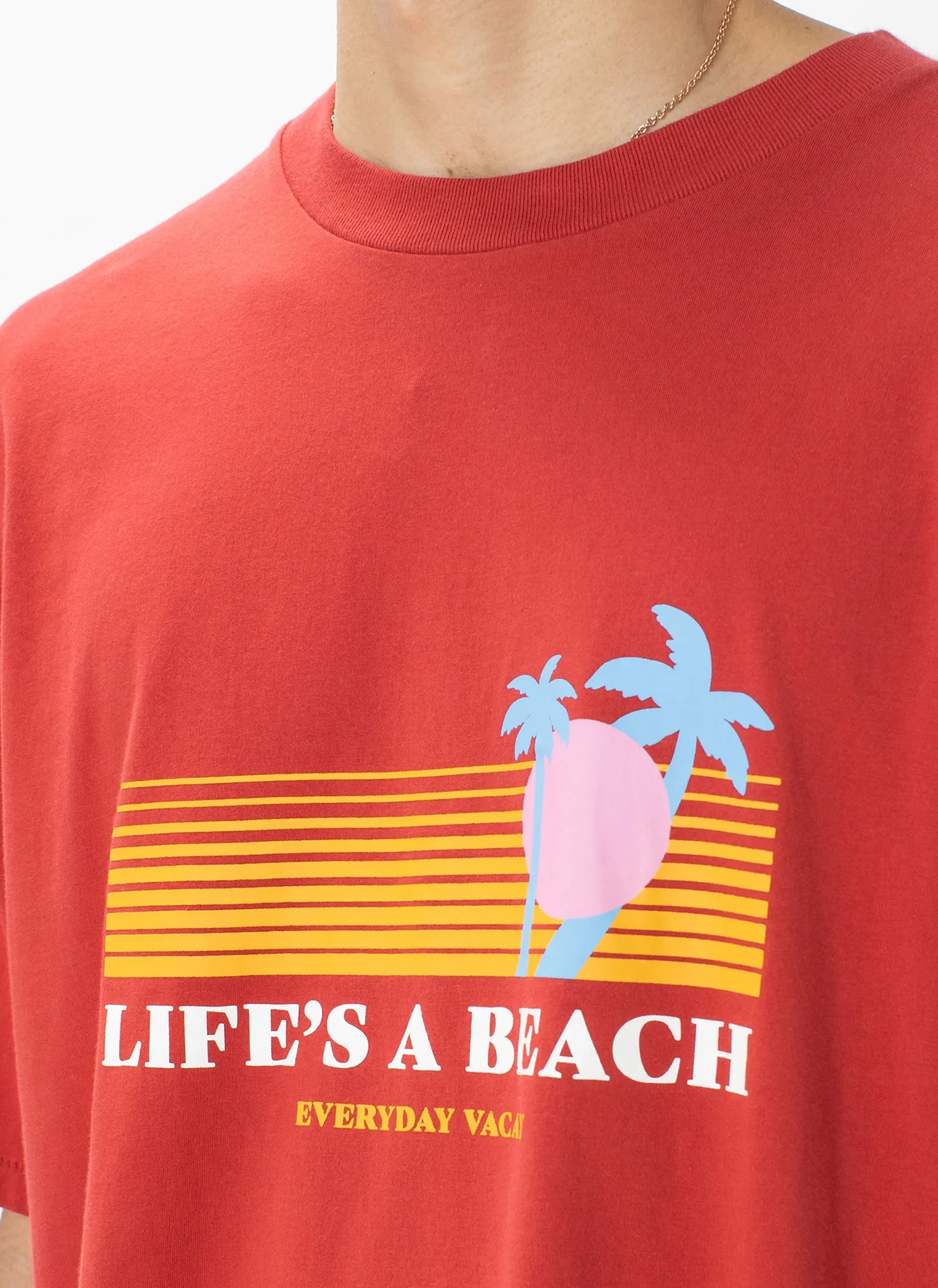 Life's A Beach Homie Tee Vintage Red sold by Barney Cools product image thumbnail 2