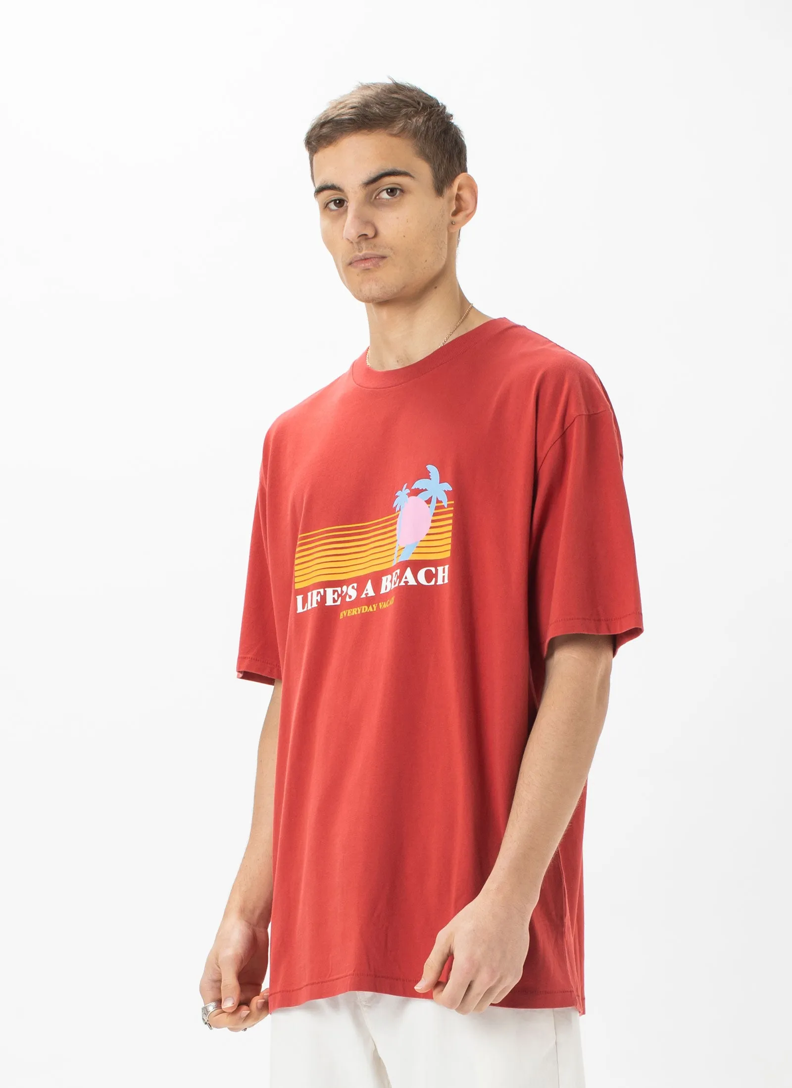 Life's A Beach Homie Tee Vintage Red sold by Barney Cools product image thumbnail 3