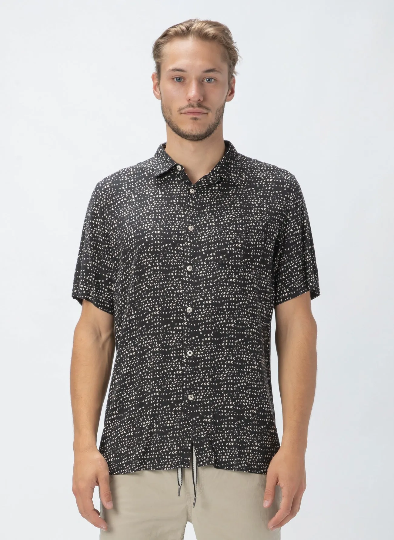 Holiday Short-Sleeve Shirt Black Ditzy sold by Barney Cools