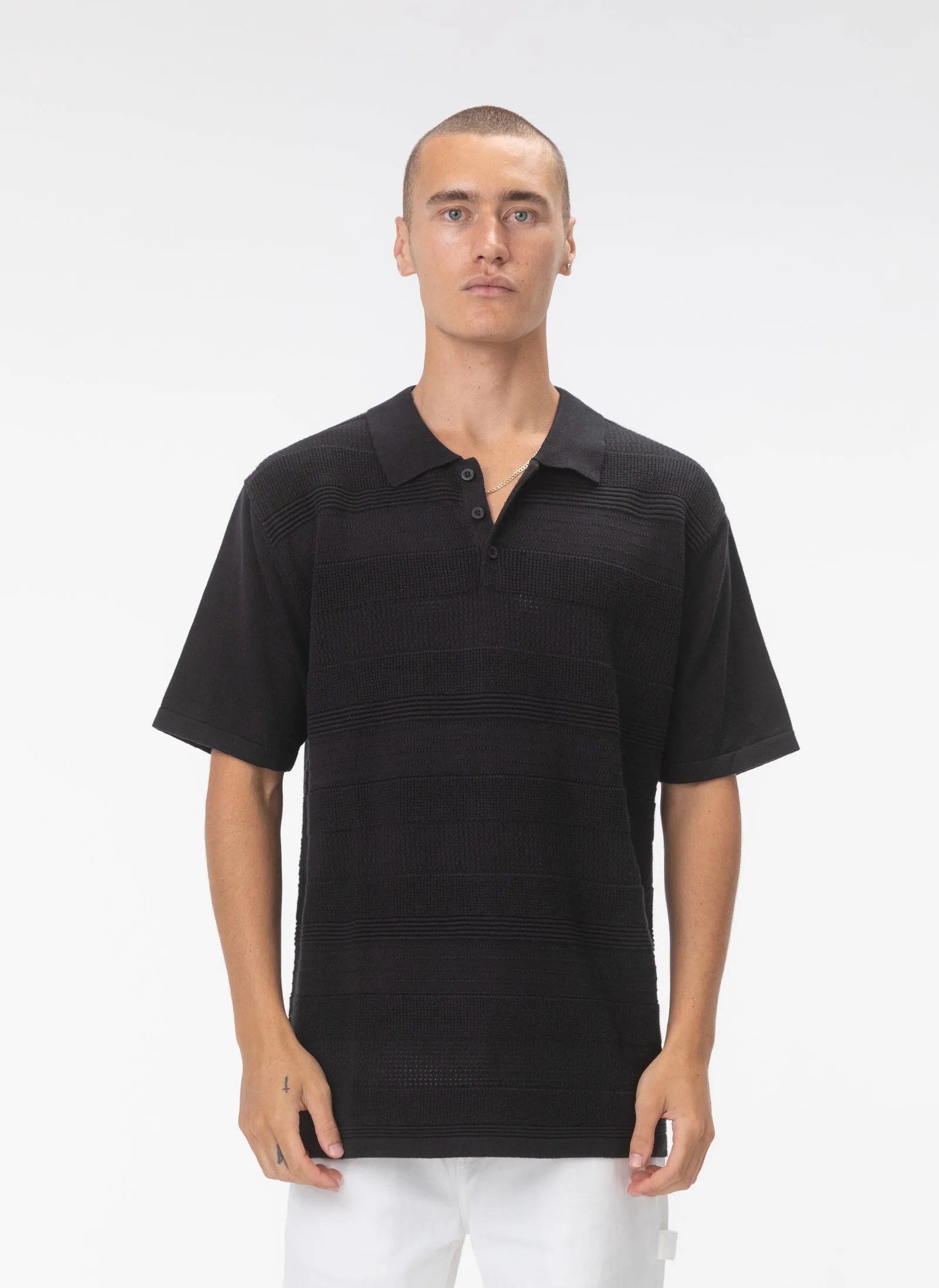 Golf Polo Black sold by Barney Cools
