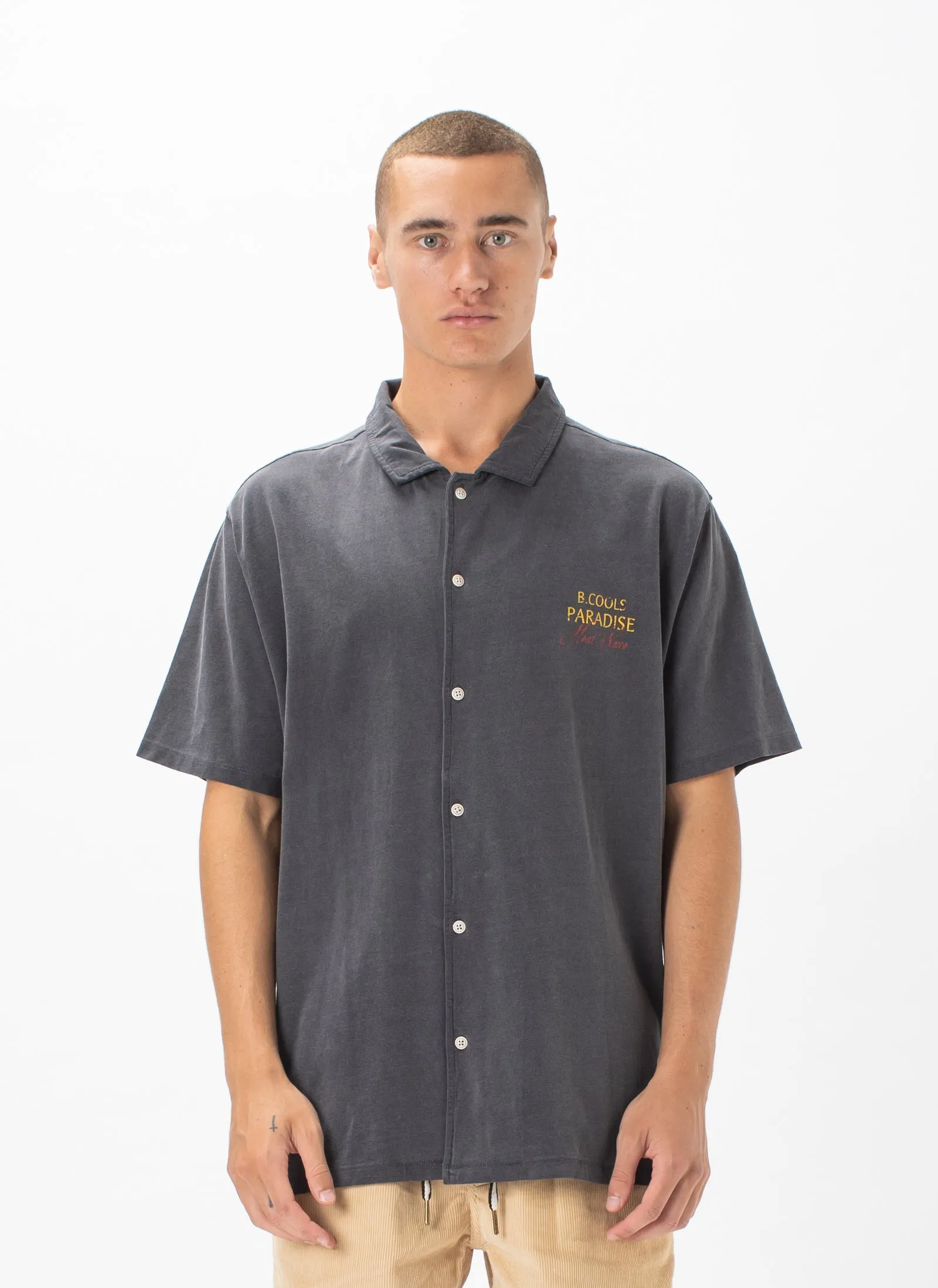 Comfy Camp-Collar Shirt Black Cobra sold by Barney Cools