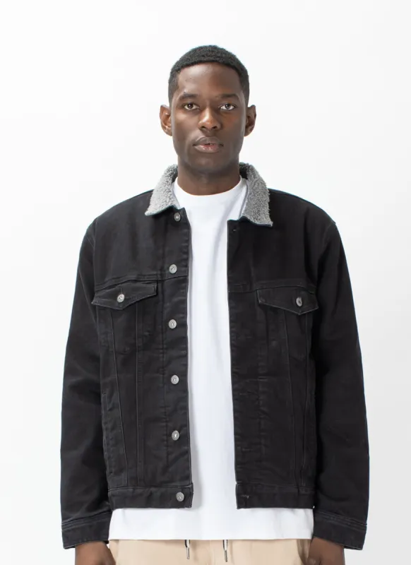 B.Rigid Full Sherpa Jacket Black sold by Barney Cools