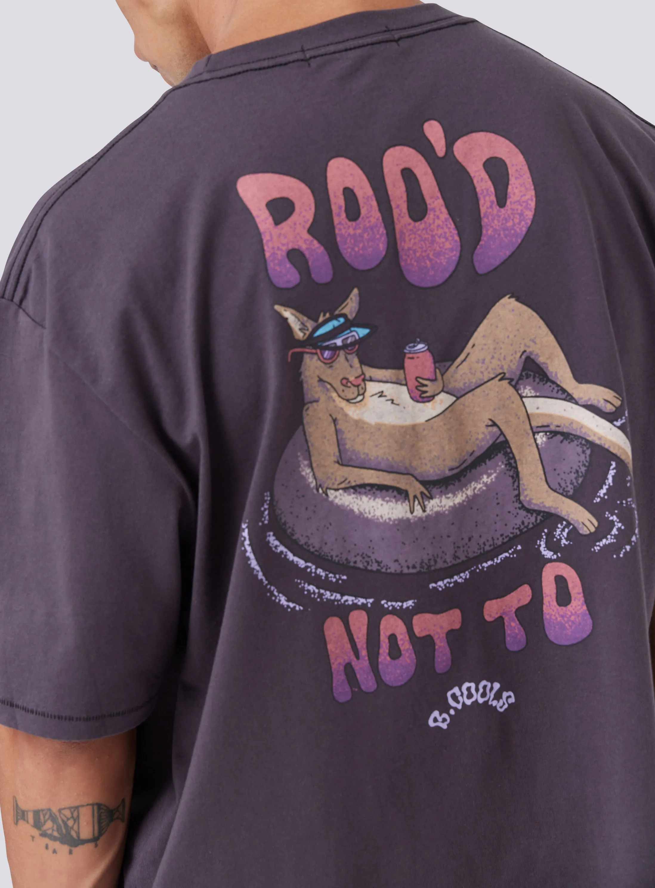 Roo'd Homie Tee Pigment Black sold by Barney Cools