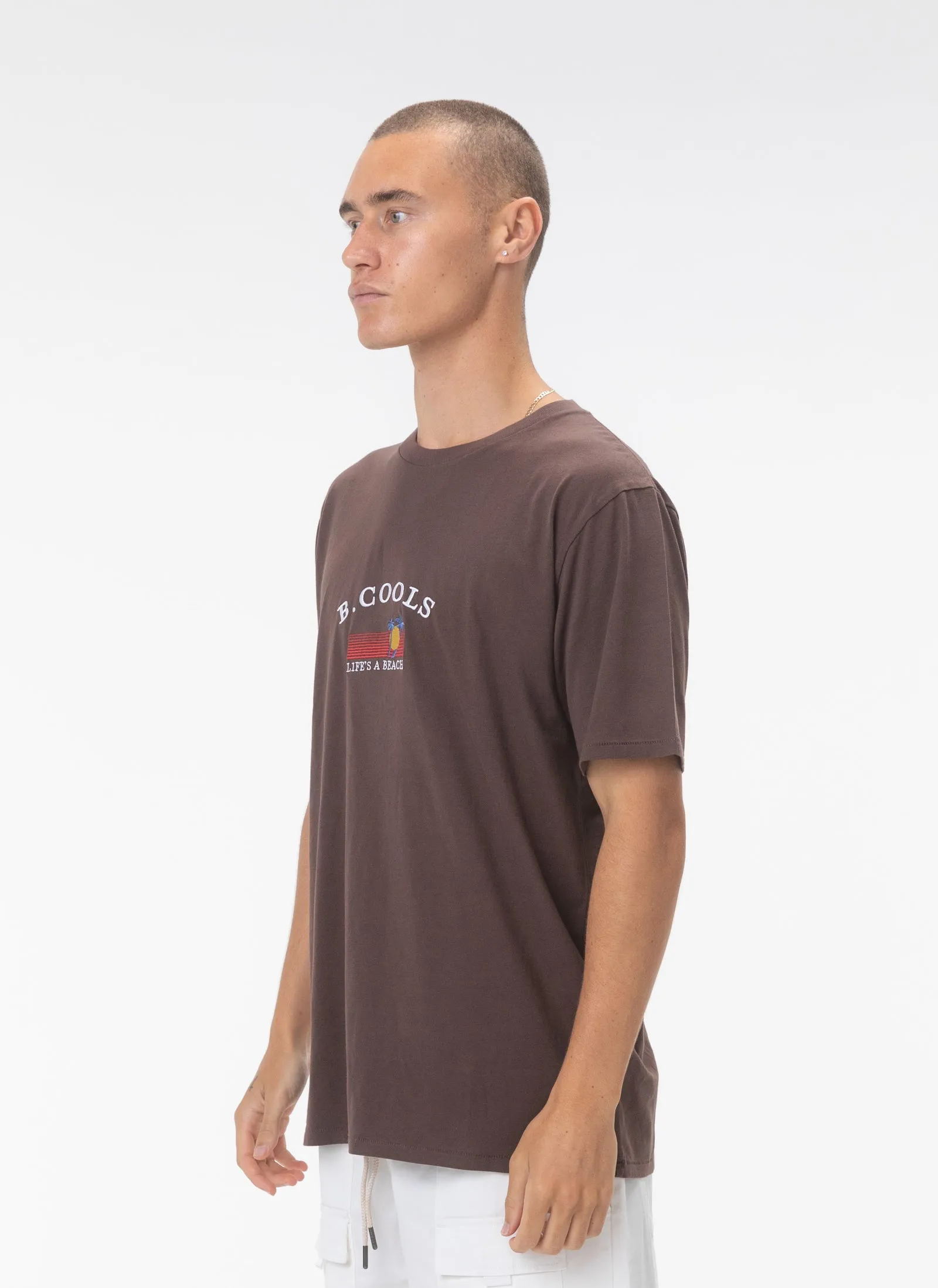 Beach Life Tee Tobacco sold by Barney Cools product image thumbnail 3