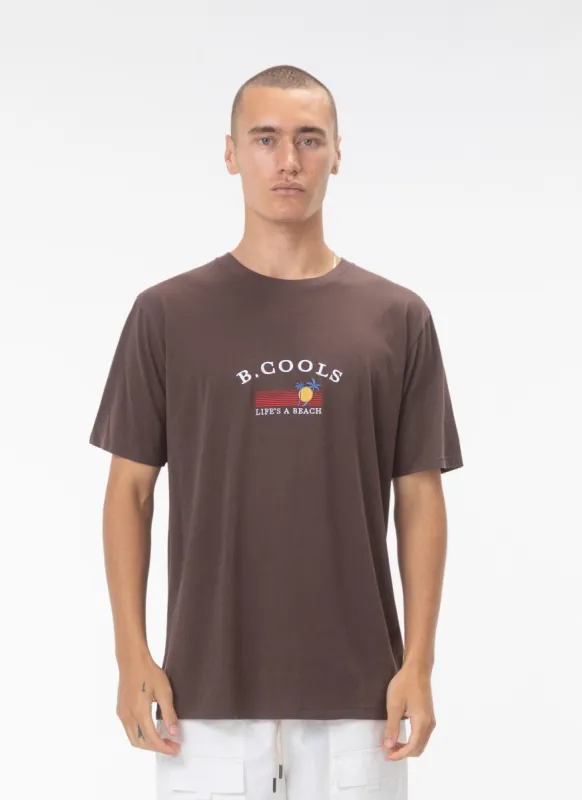 Beach Life Tee Tobacco sold by Barney Cools