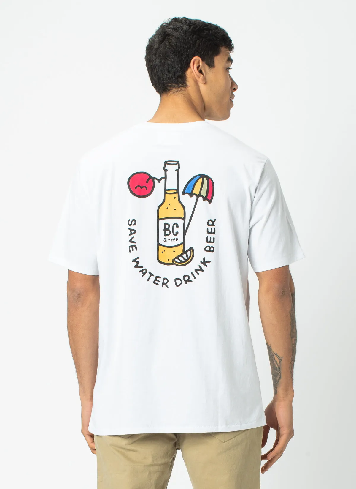 Drink Beer Tee White sold by Barney Cools product image thumbnail 3