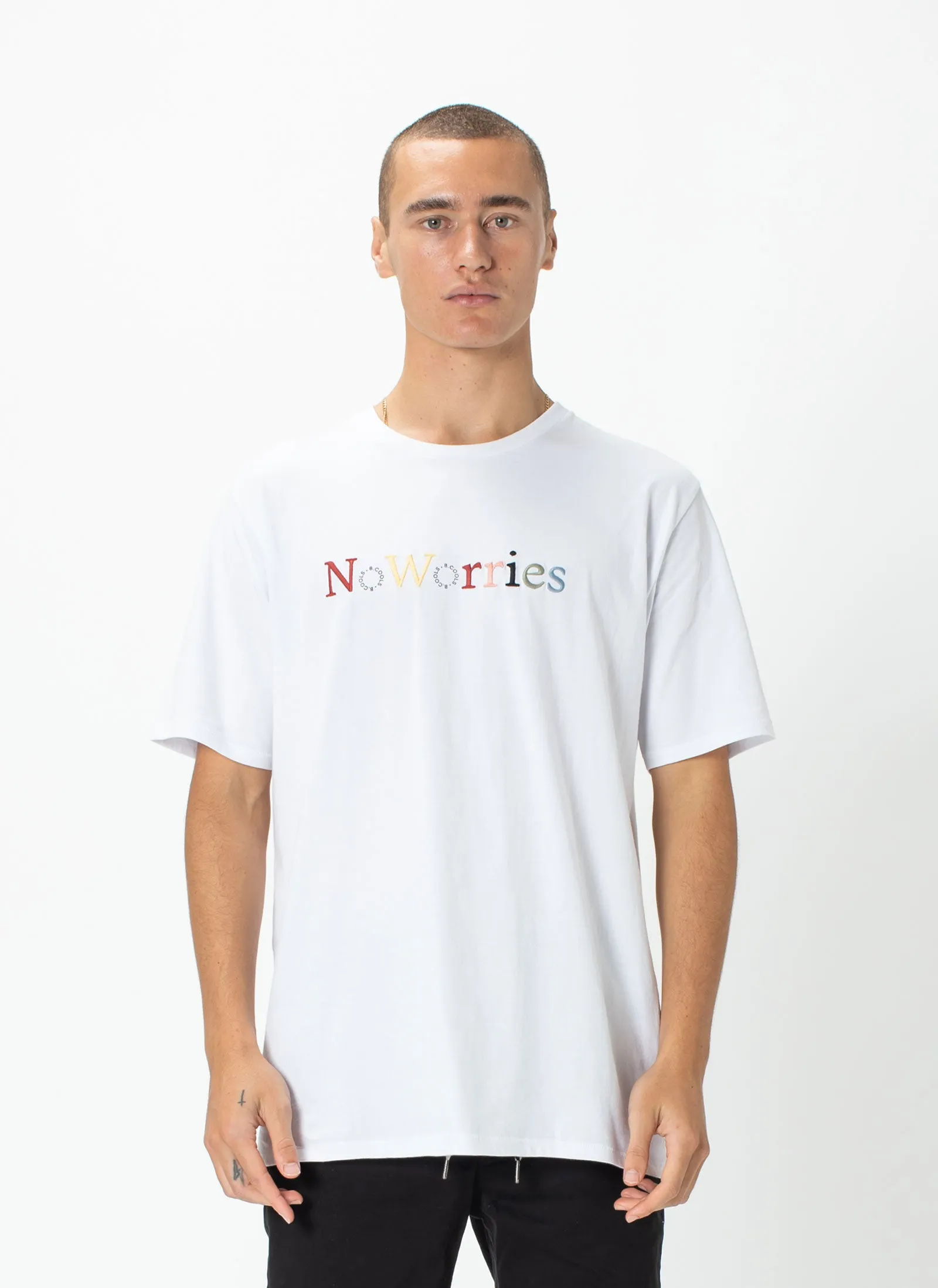No Worries Tee White sold by Barney Cools