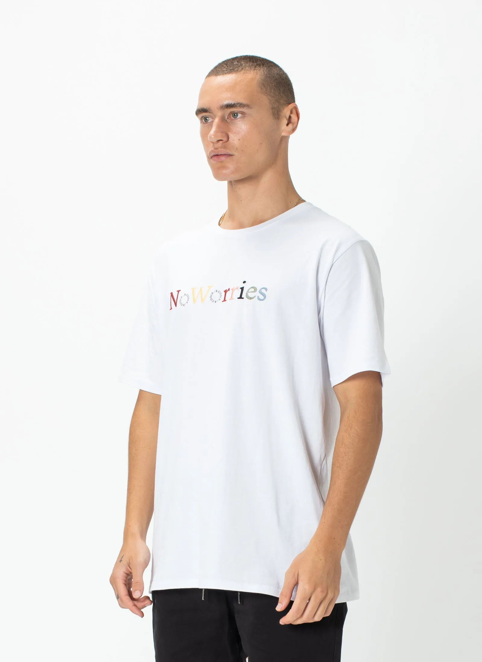 No Worries Tee White sold by Barney Cools product image thumbnail 3