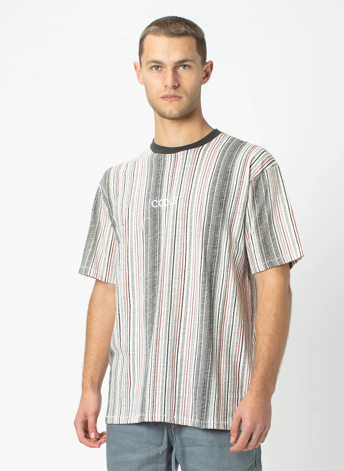 Homie Tee Grey Vert Stripe sold by Barney Cools product image thumbnail 4