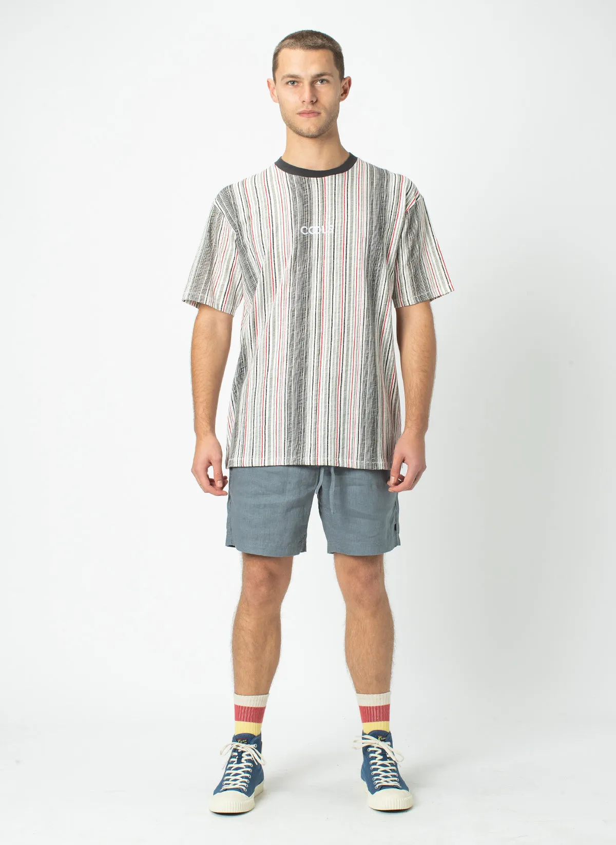Homie Tee Grey Vert Stripe sold by Barney Cools product image thumbnail 5