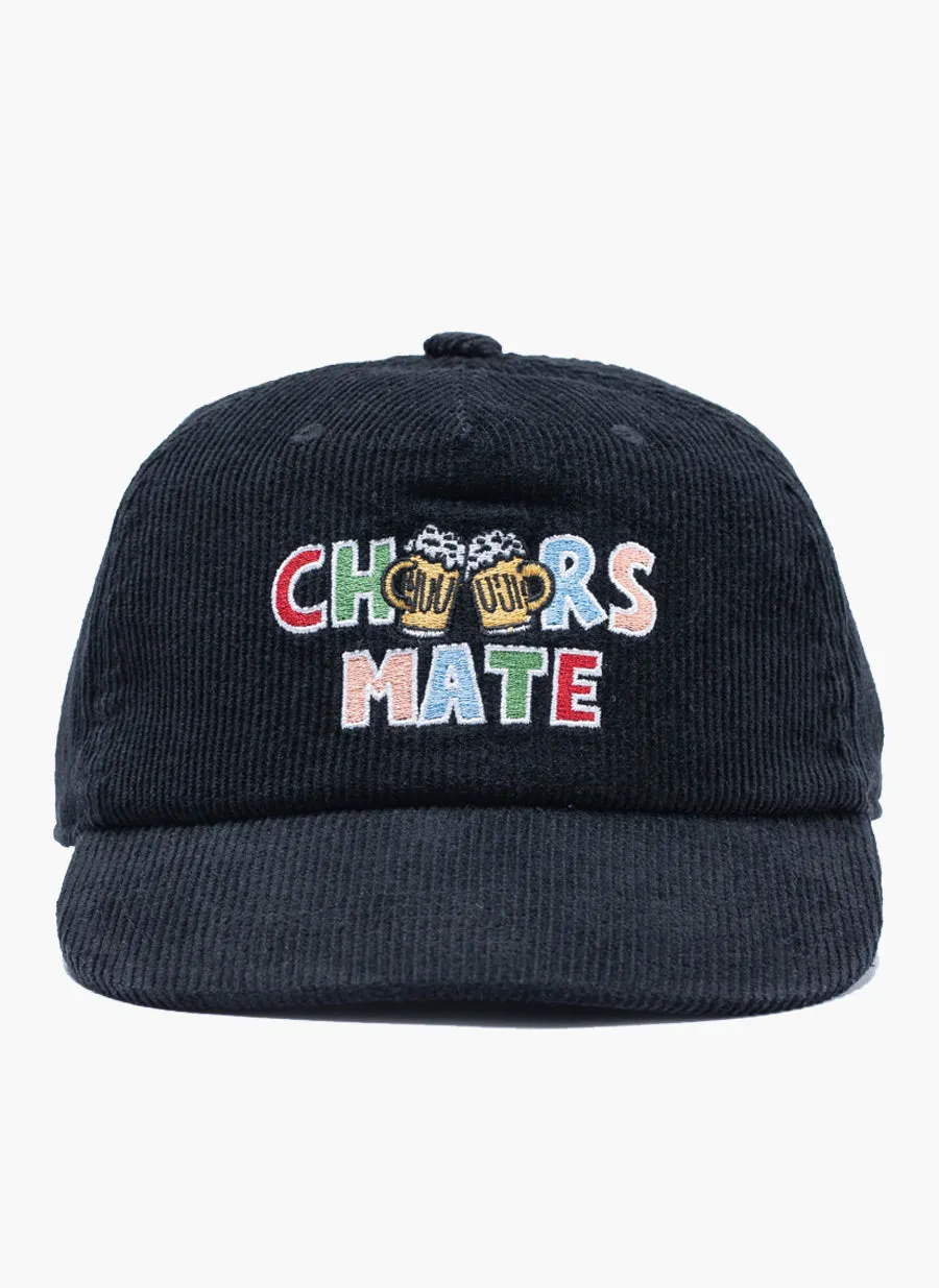 Cheers Mate Cap Black Cord sold by Barney Cools