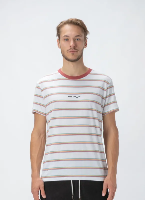 Not Cools Tee White Stripe sold by Barney Cools