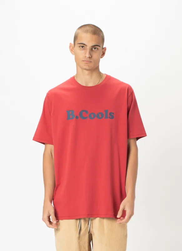 Retro Logo Tee Dull Red sold by Barney Cools