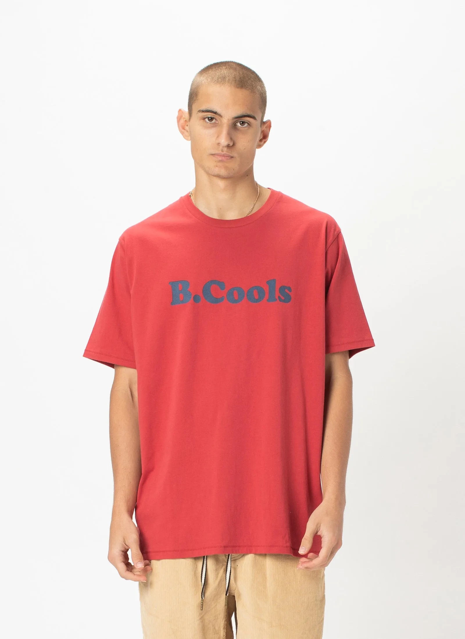 Retro Logo Tee Dull Red sold by Barney Cools