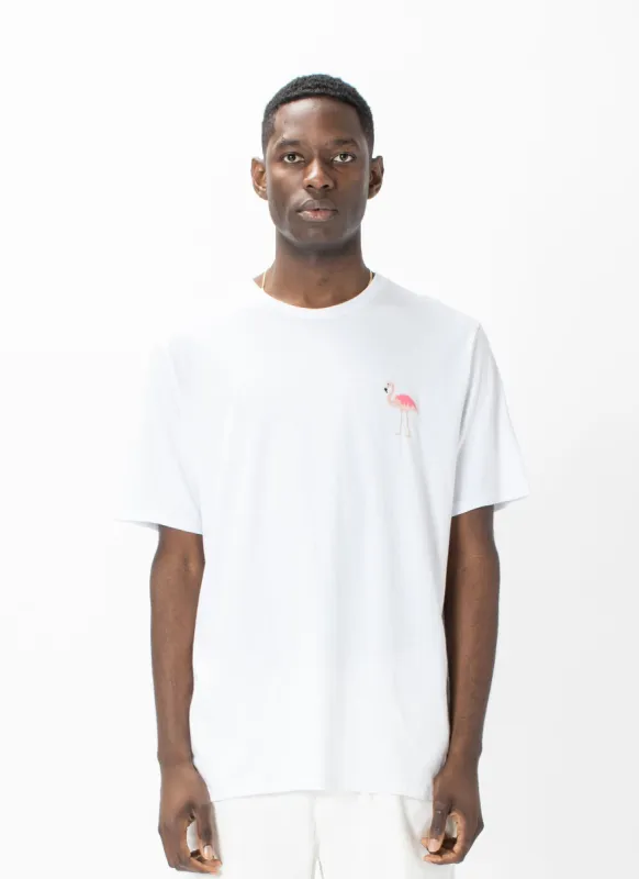 Flamingo Tee White sold by Barney Cools