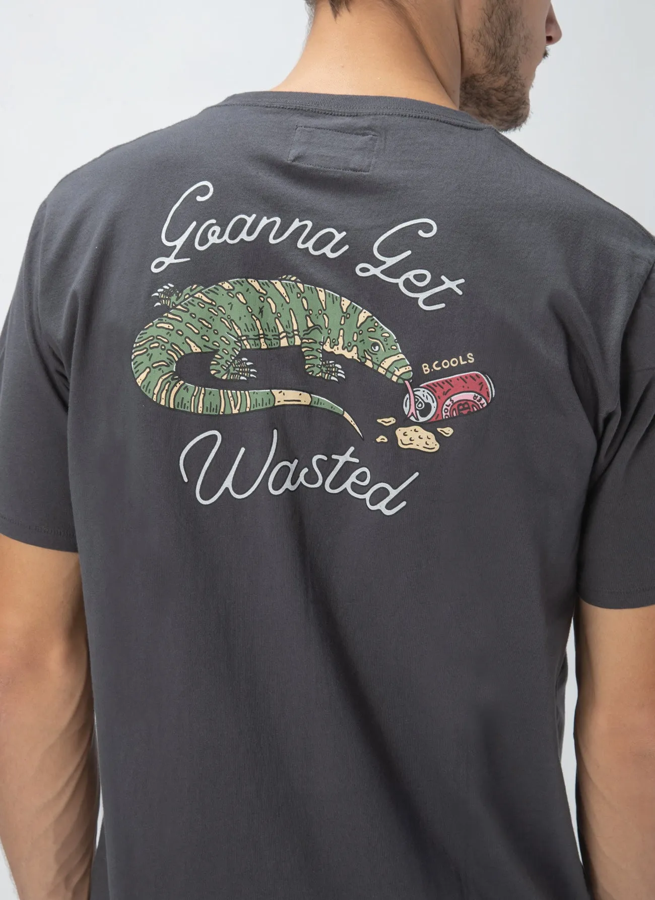 Goanna Tee Pigment Black sold by Barney Cools