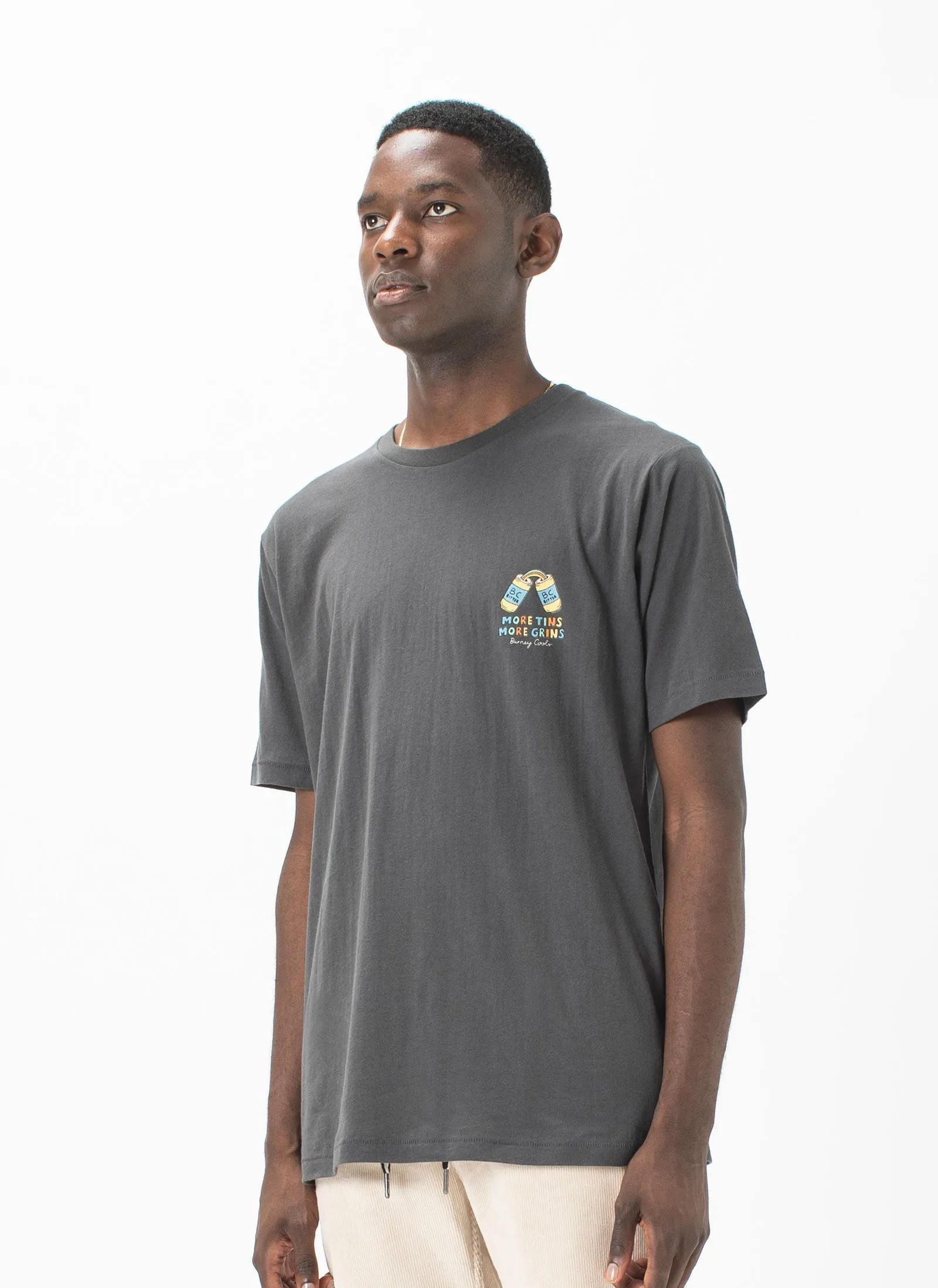 More Grins Tee Pigment Black sold by Barney Cools product image thumbnail 3