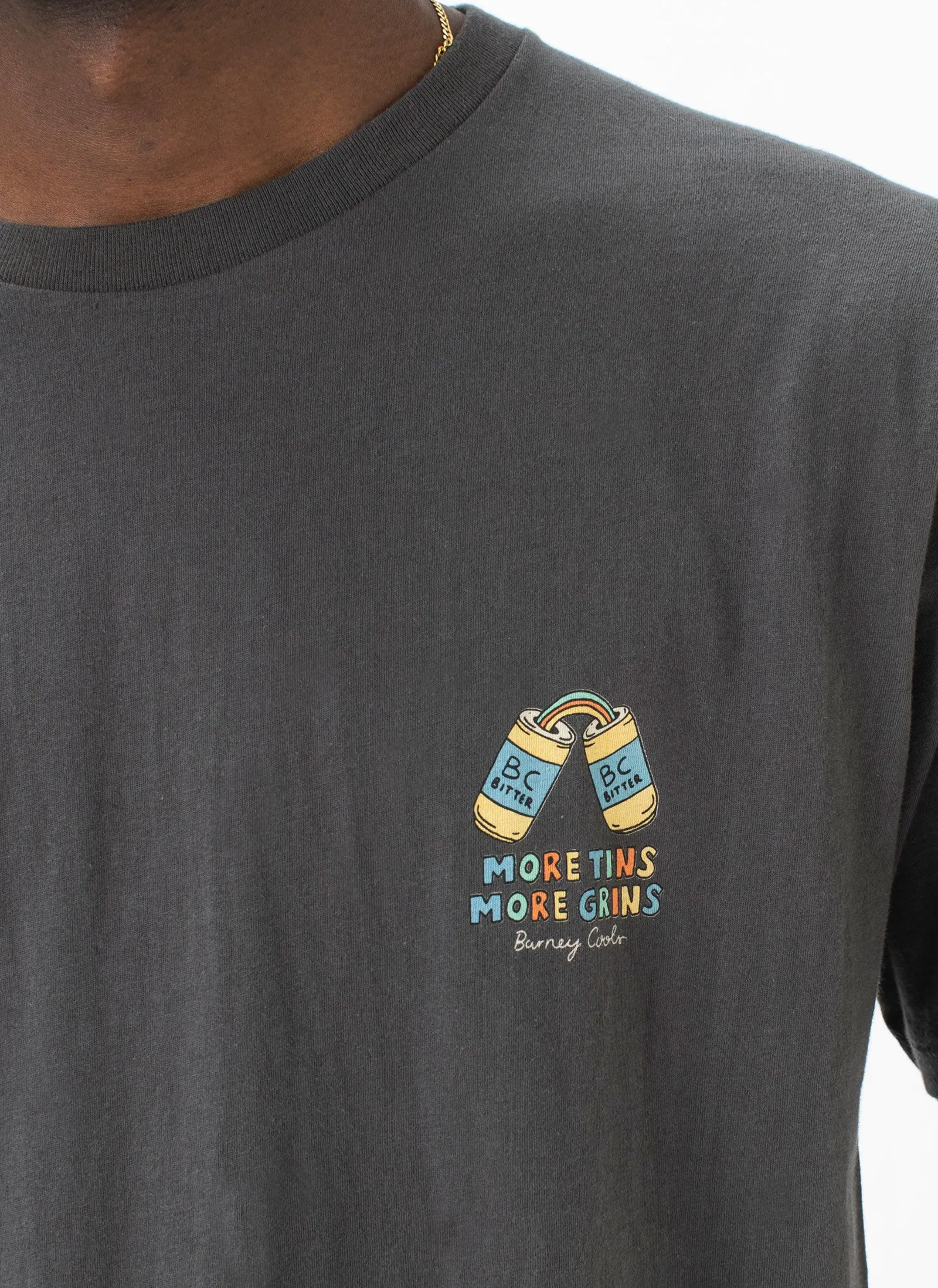 More Grins Tee Pigment Black sold by Barney Cools product image thumbnail 5